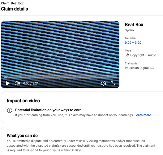 YT Beat Box Claim